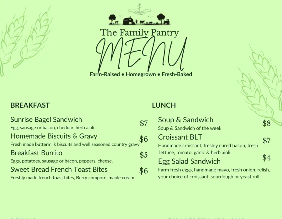 Menu idea from The Family Pantry